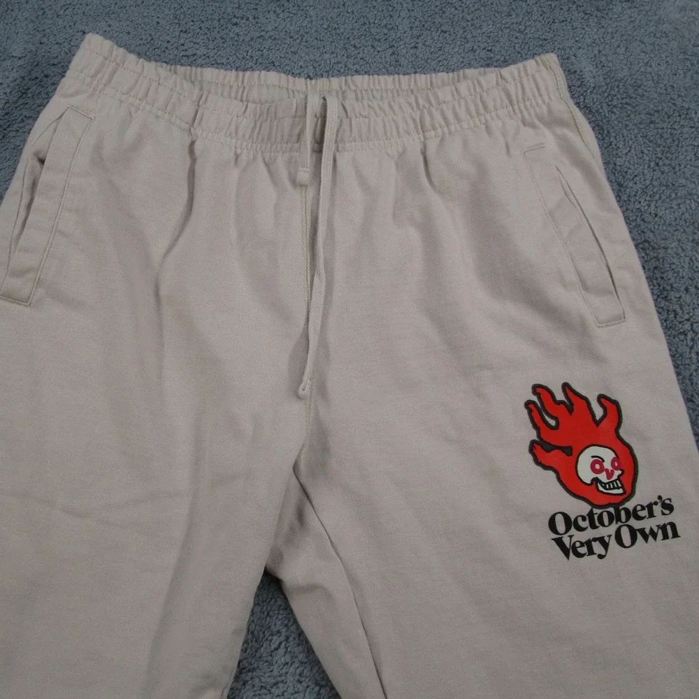 OVO Octobers Very Own Tan Skull Flame Sweatpants Mens Large Made in Canada